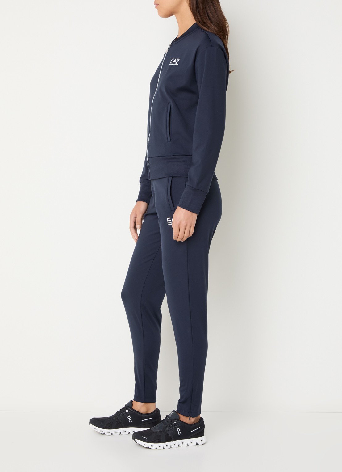 Armani Trainingspak met logo en steekzakken - voorkant 3 donkerblauw