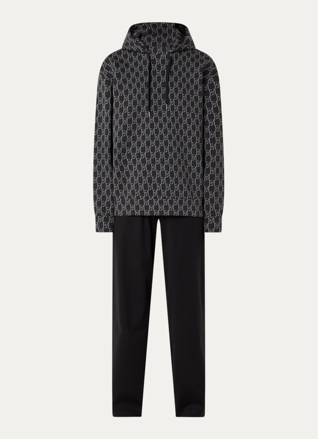 Armani Trainingspak met logo en steekzakken - voorkant 2 antraciet