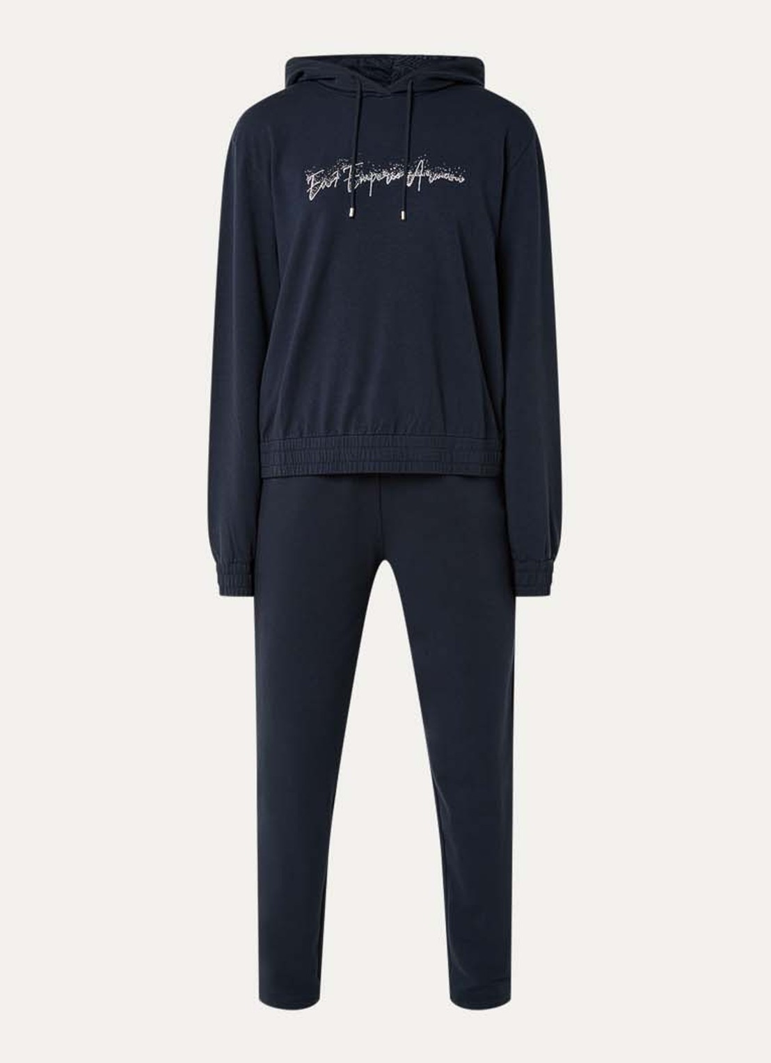 Armani Trainingspak met logo en strass - voorkant 2 donkerblauw