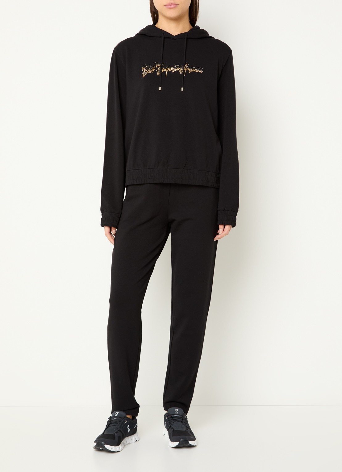 Armani Trainingspak met logo en strass - detail 3 zwart
