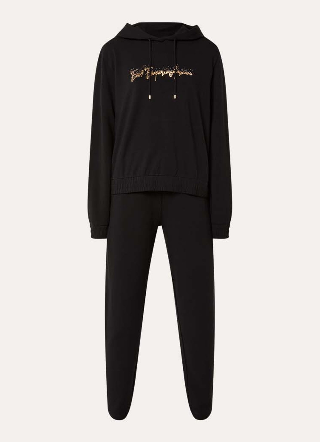 Armani Trainingspak met logo en strass - voorkant zwart