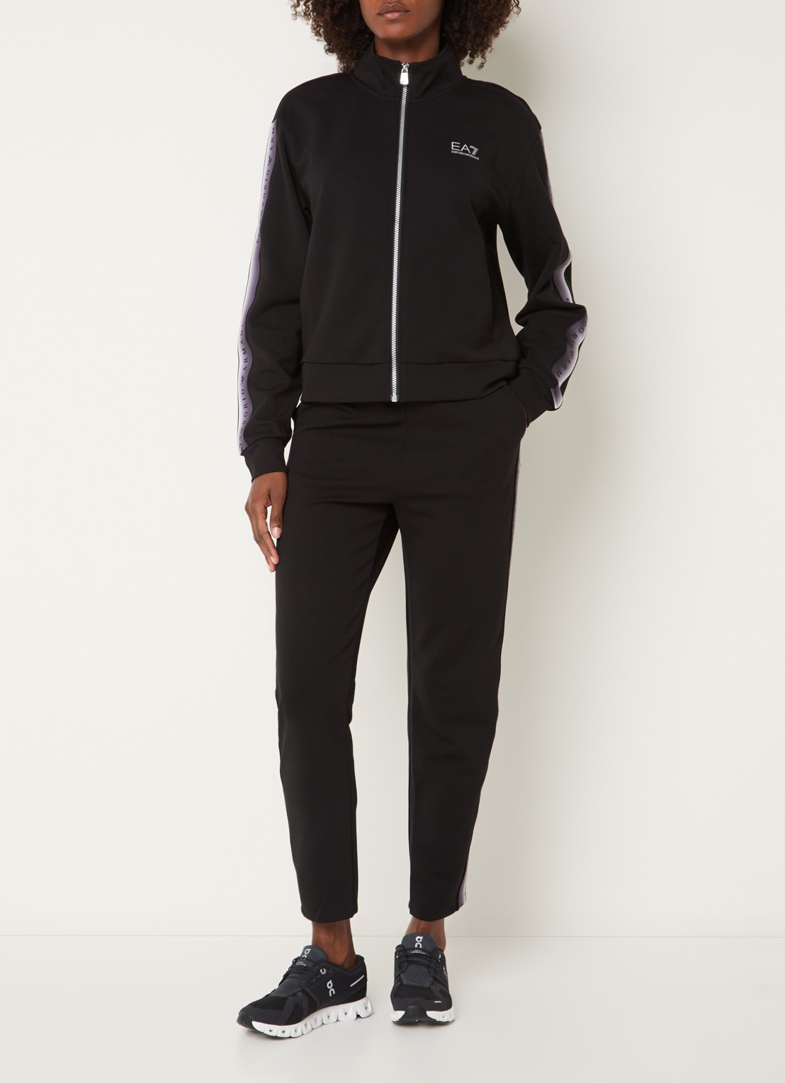Armani Trainingspak met logoband en steekzakken - detail zwart