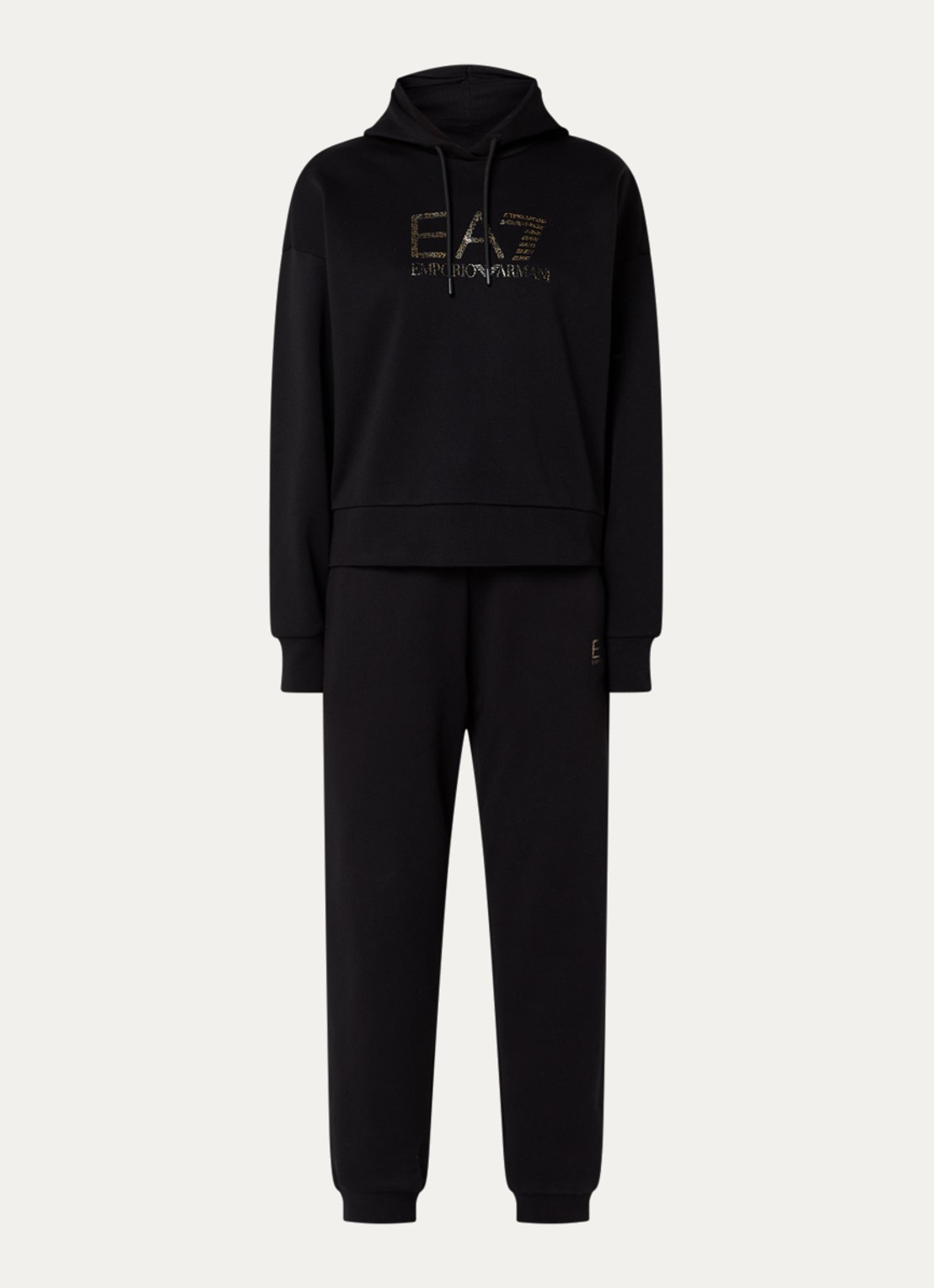 Armani Trainingspak met logoprint en steekzakken - voorkant 4 zwart