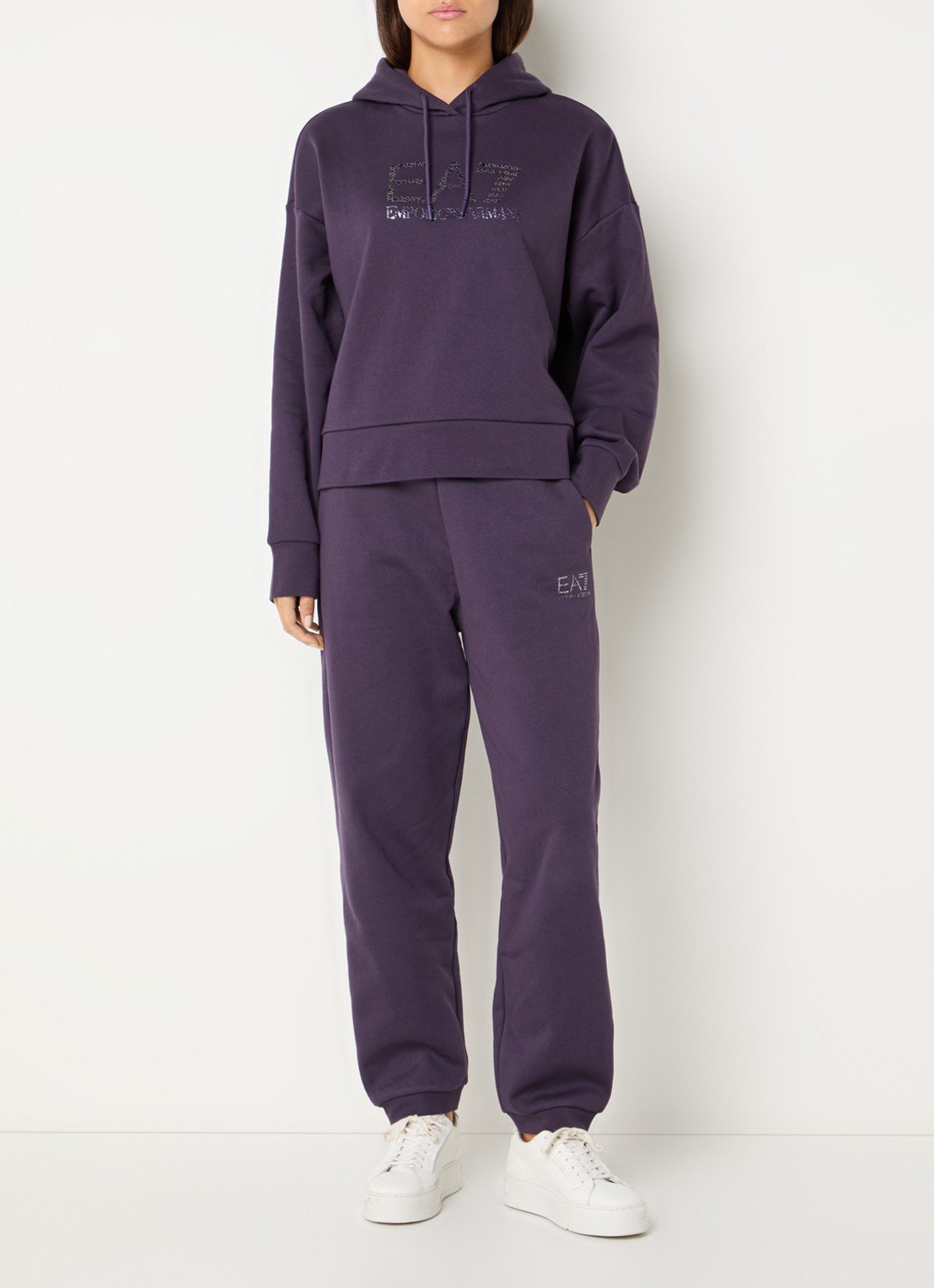 Armani Trainingspak met logoprint en steekzakken - detail violet