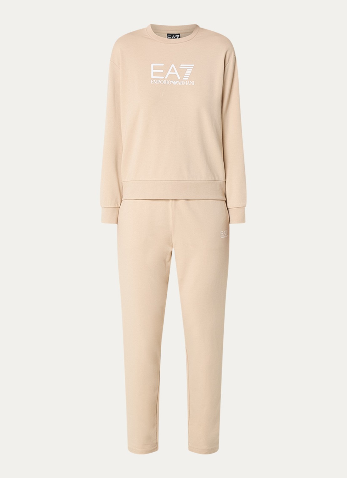 Armani Trainingspak met logoprint - voorkant beige