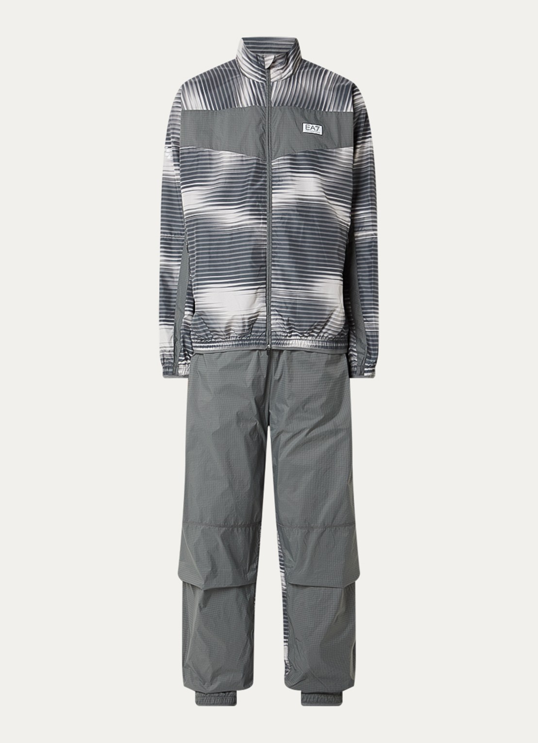 Armani Trainingspak met print en logo - voorkant 2 donkergrijs