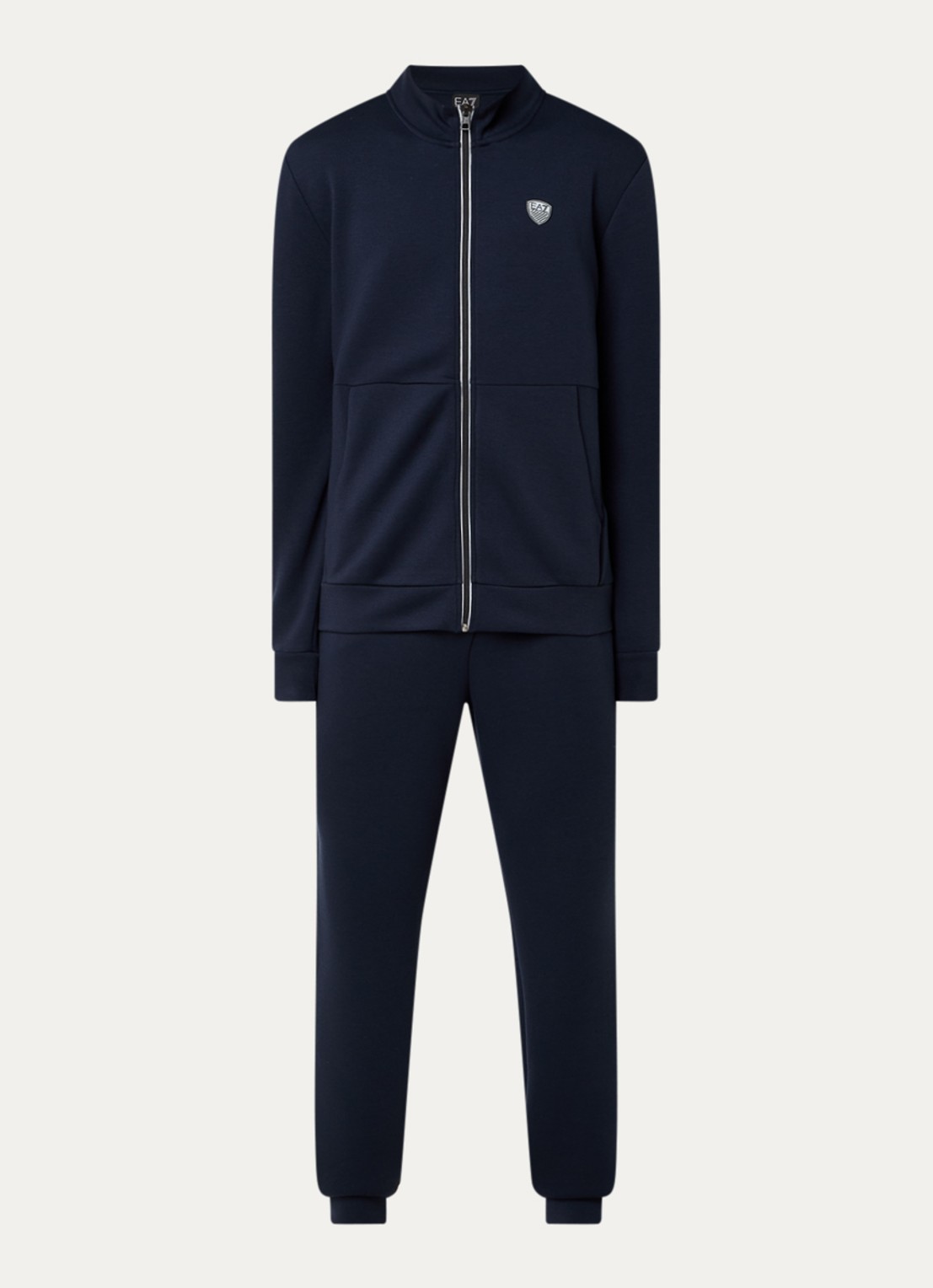 Armani Trainingspak met steekzakken en logo - voorkant donkerblauw