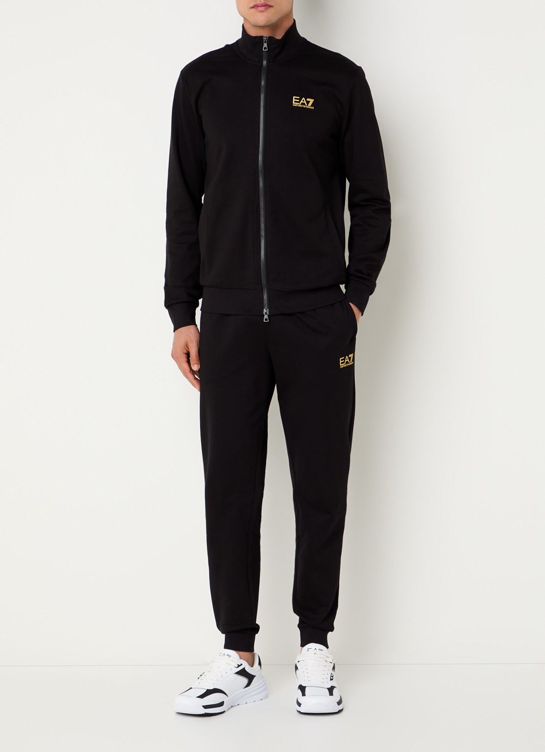 Armani Trainingspak met steekzakken en logo - detail zwart