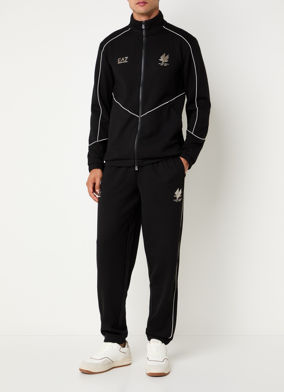 Armani Trainingspak met steekzakken en logo - detail zwart