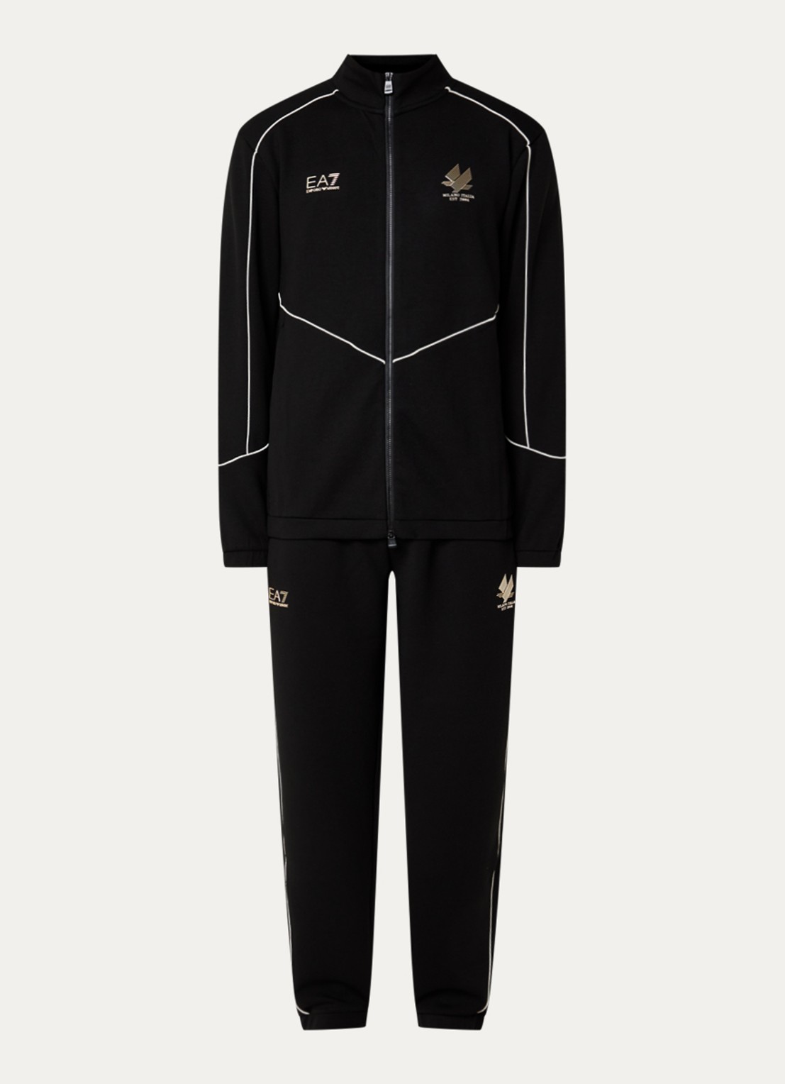 Armani Trainingspak met steekzakken en logo - voorkant 3 zwart