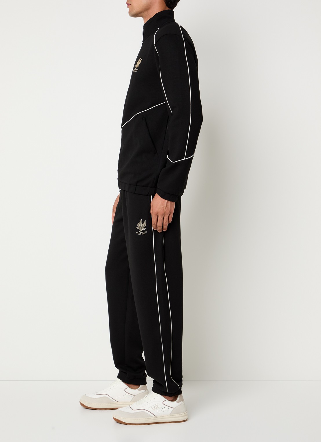 Armani Trainingspak met steekzakken en logo - voorkant 4 zwart