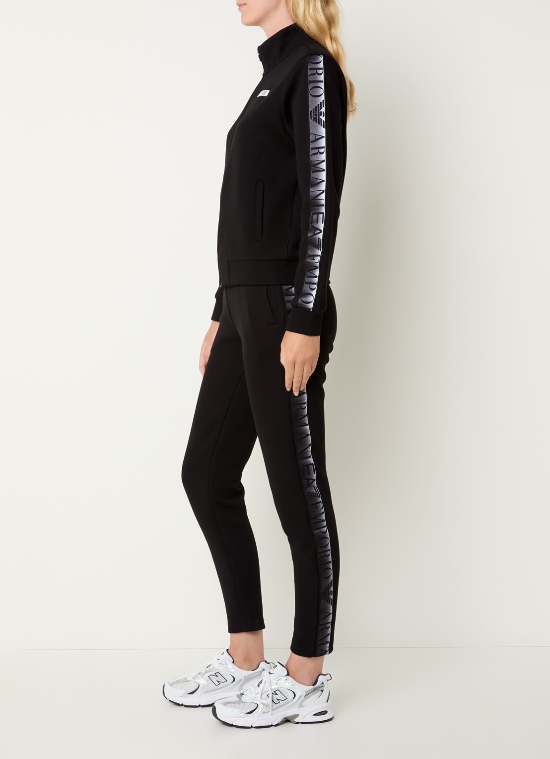 Armani Trainingspak met steekzakken en logo - voorkant 3 zwart