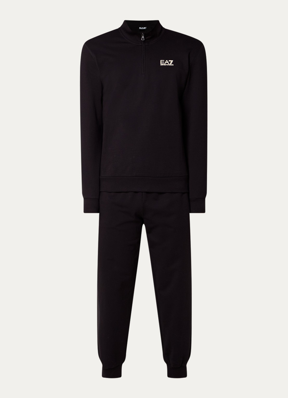 Armani Trainingspak met steekzakken en logoprint - voorkant 2 zwart