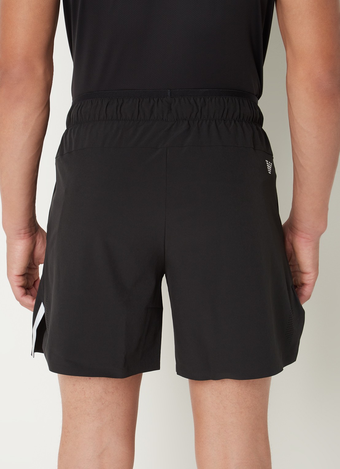 Armani Trainingsshorts met logoprint en steezakken  - achterkant zwart