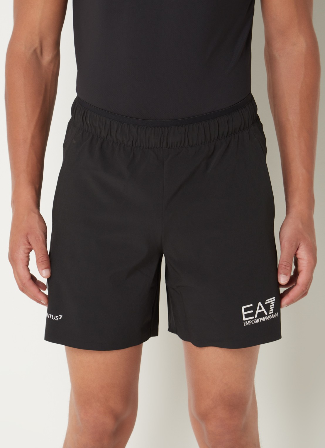 Armani Trainingsshorts met logoprint en steezakken  - detail 4 zwart