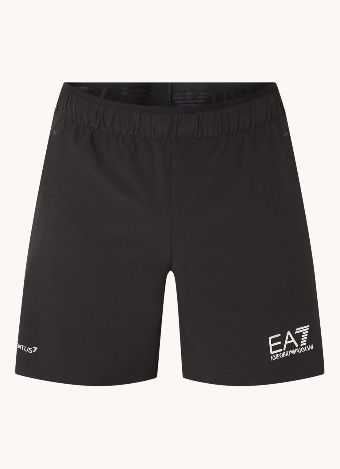 Armani Trainingsshorts met logoprint en steezakken  - voorkant 2 zwart