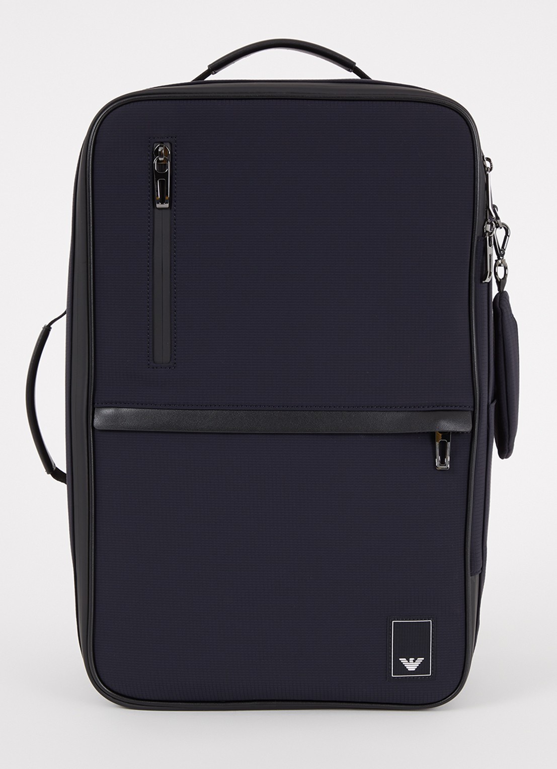 Armani Travel Essentials rugzak met logo - voorkant 3 donkerblauw