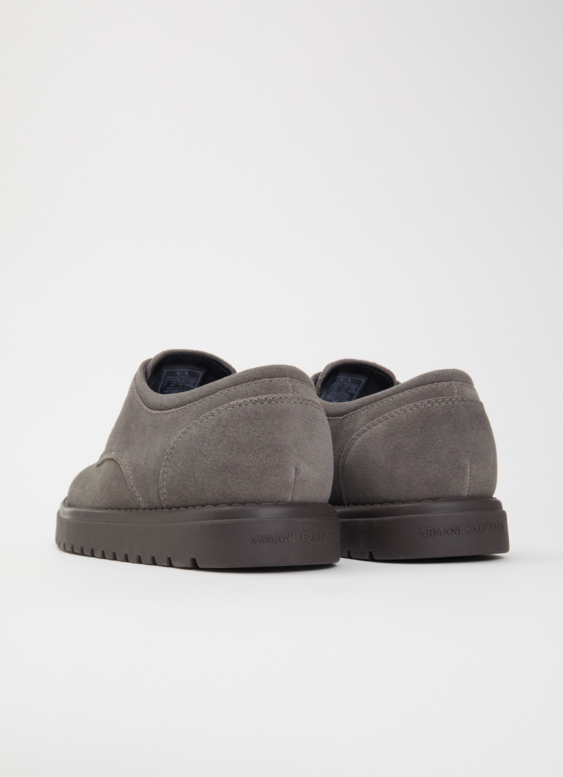 Armani Veterschoen van suède - achterkant donkergrijs