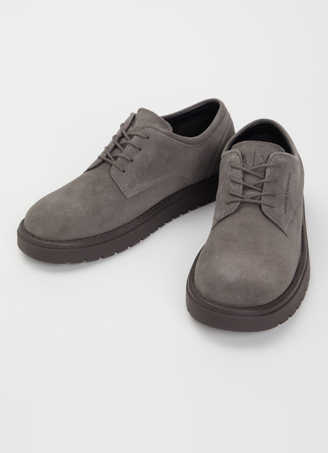 Armani Veterschoen van suède - detail 3 donkergrijs
