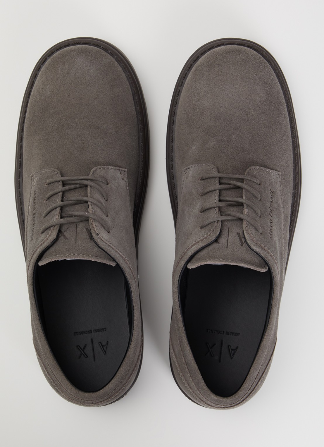 Armani Veterschoen van suède - detail 4 donkergrijs