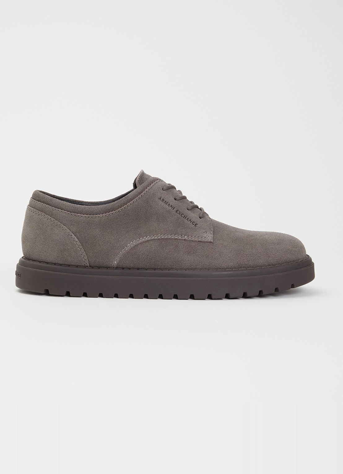 Armani Veterschoen van suède - voorkant 2 donkergrijs
