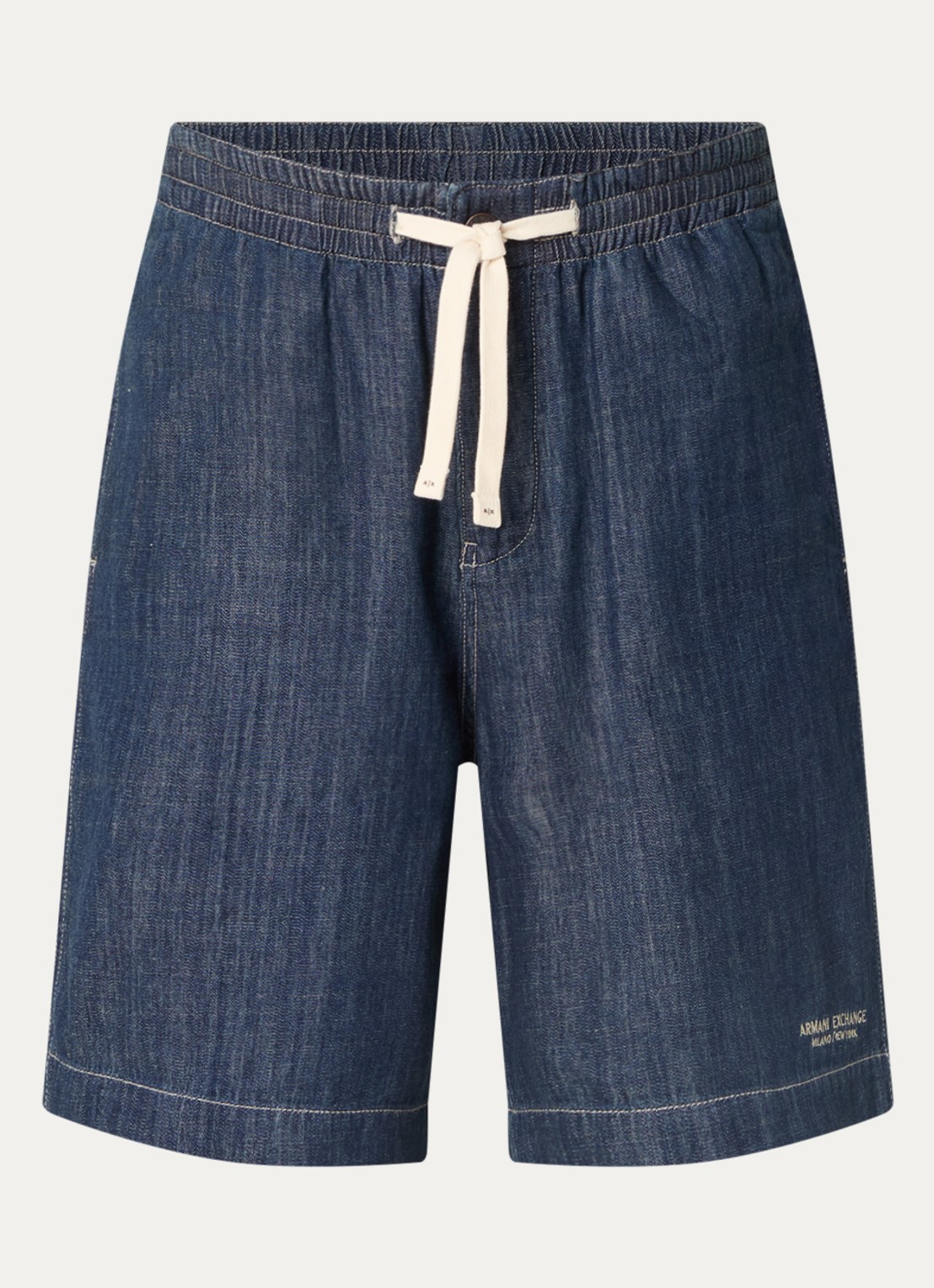Armani Wide fit korte broek van denim met steekzakken - voorkant 3 indigo