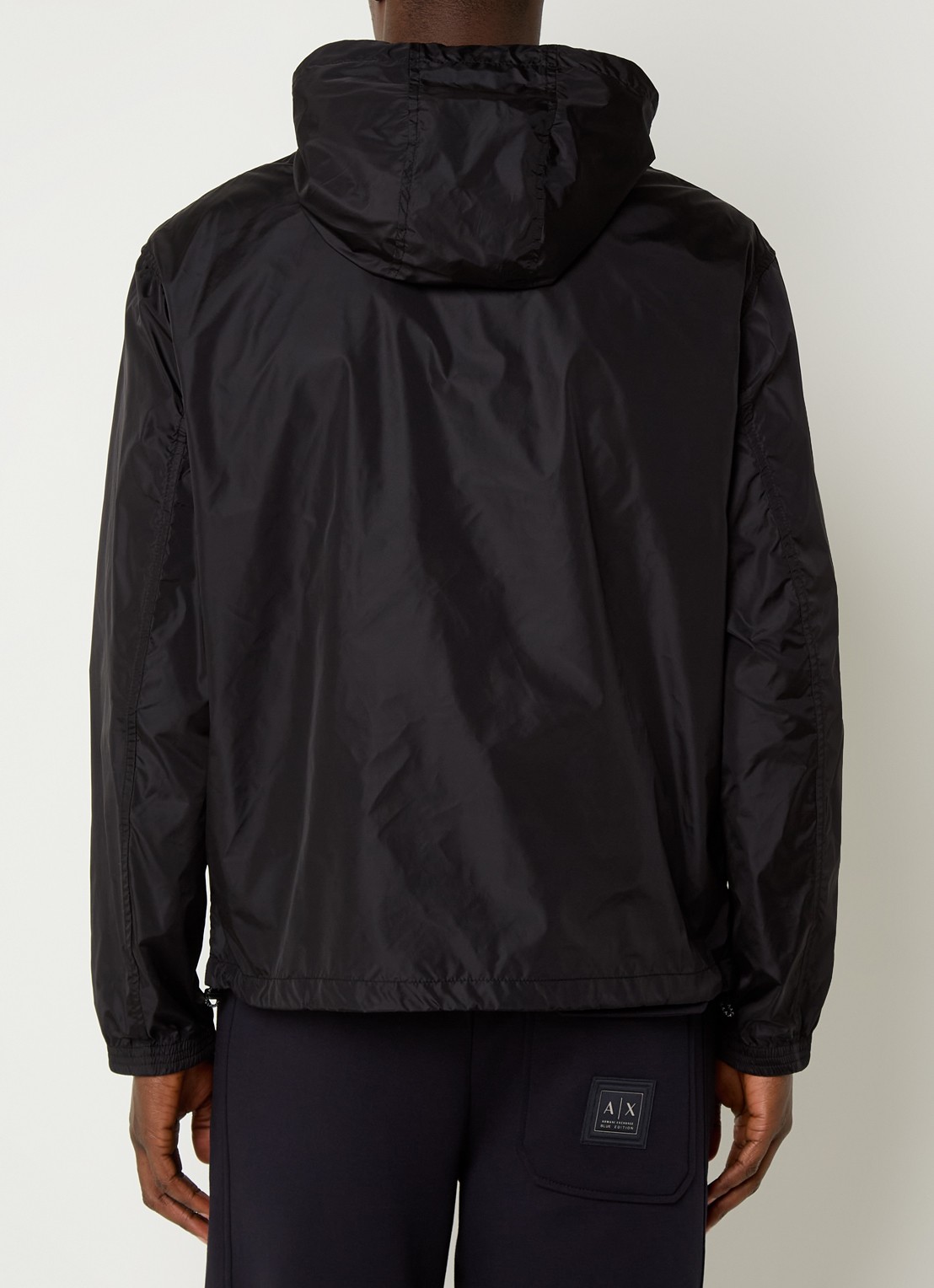 Armani Windjack met capuchon en ritszakken - achterkant 4 zwart