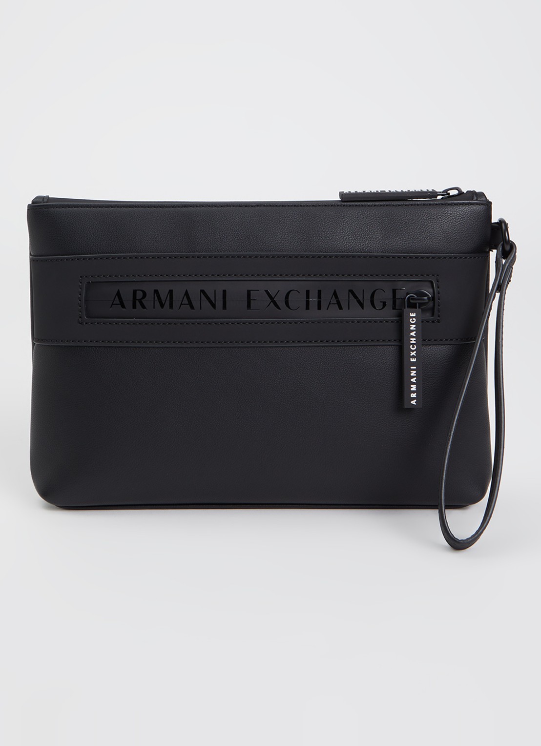Armani Wristlet Case clutch met logo - voorkant zwart