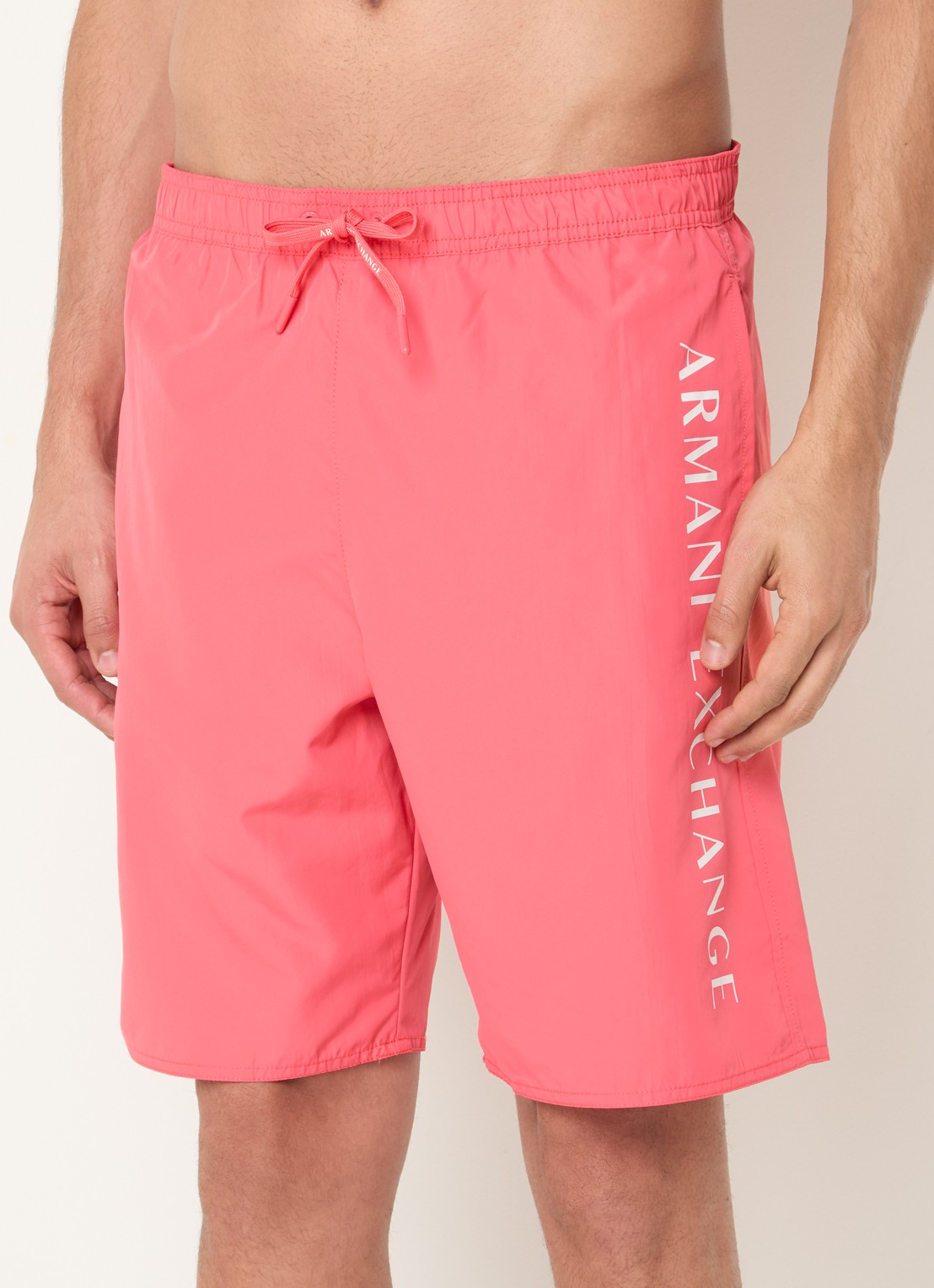 Armani Zwemshort met logo en steekzakken - detail 4 koraal