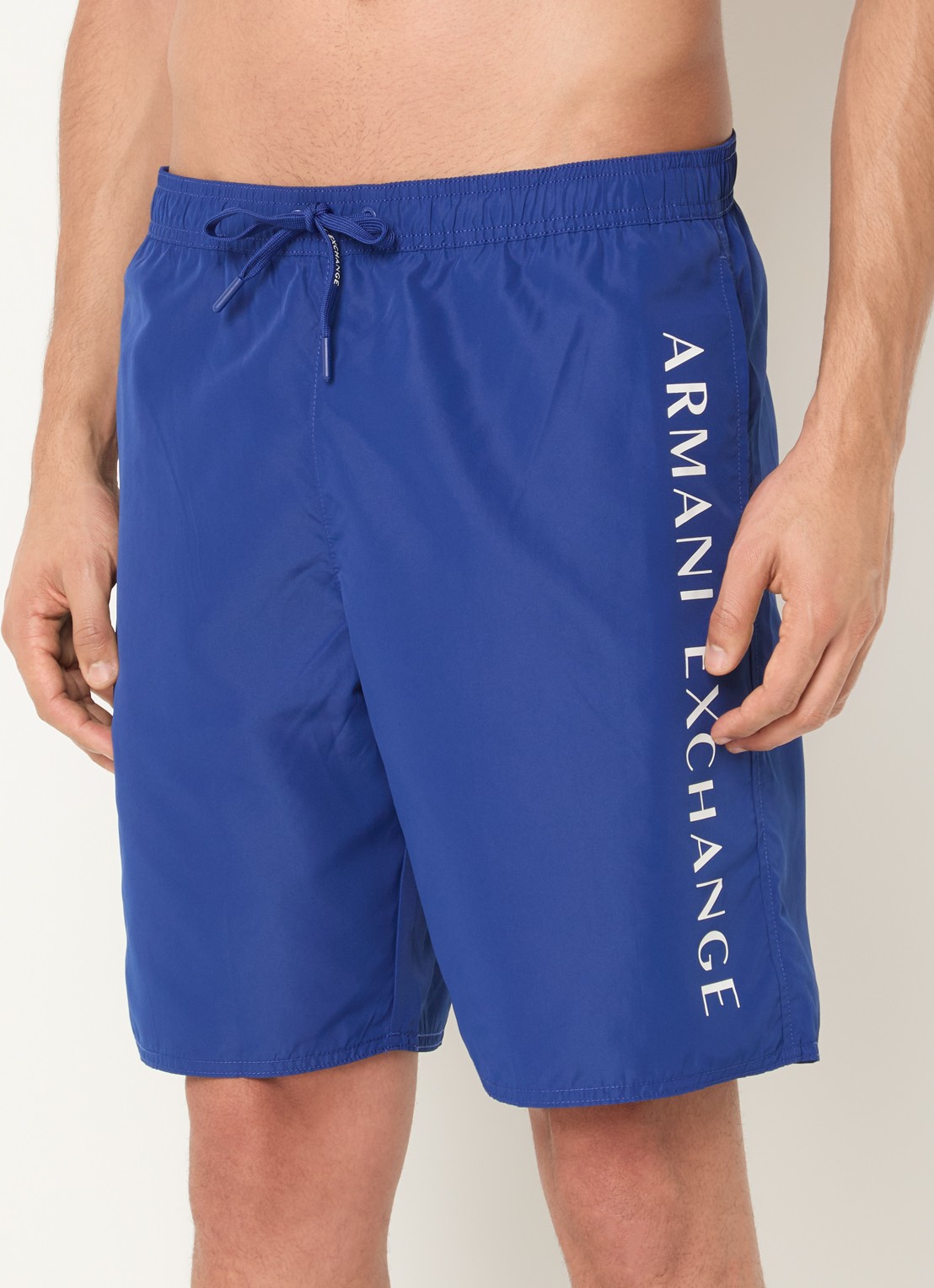 Armani Zwemshort met logo en steekzakken - detail kobaltblauw