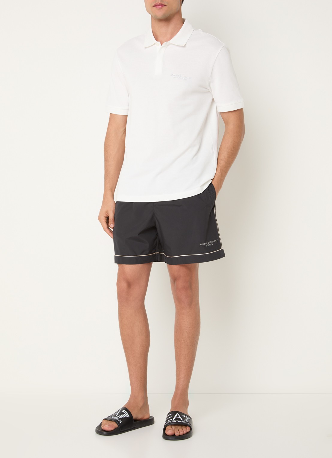Armani Zwemshort met logo - voorkant 4 antraciet