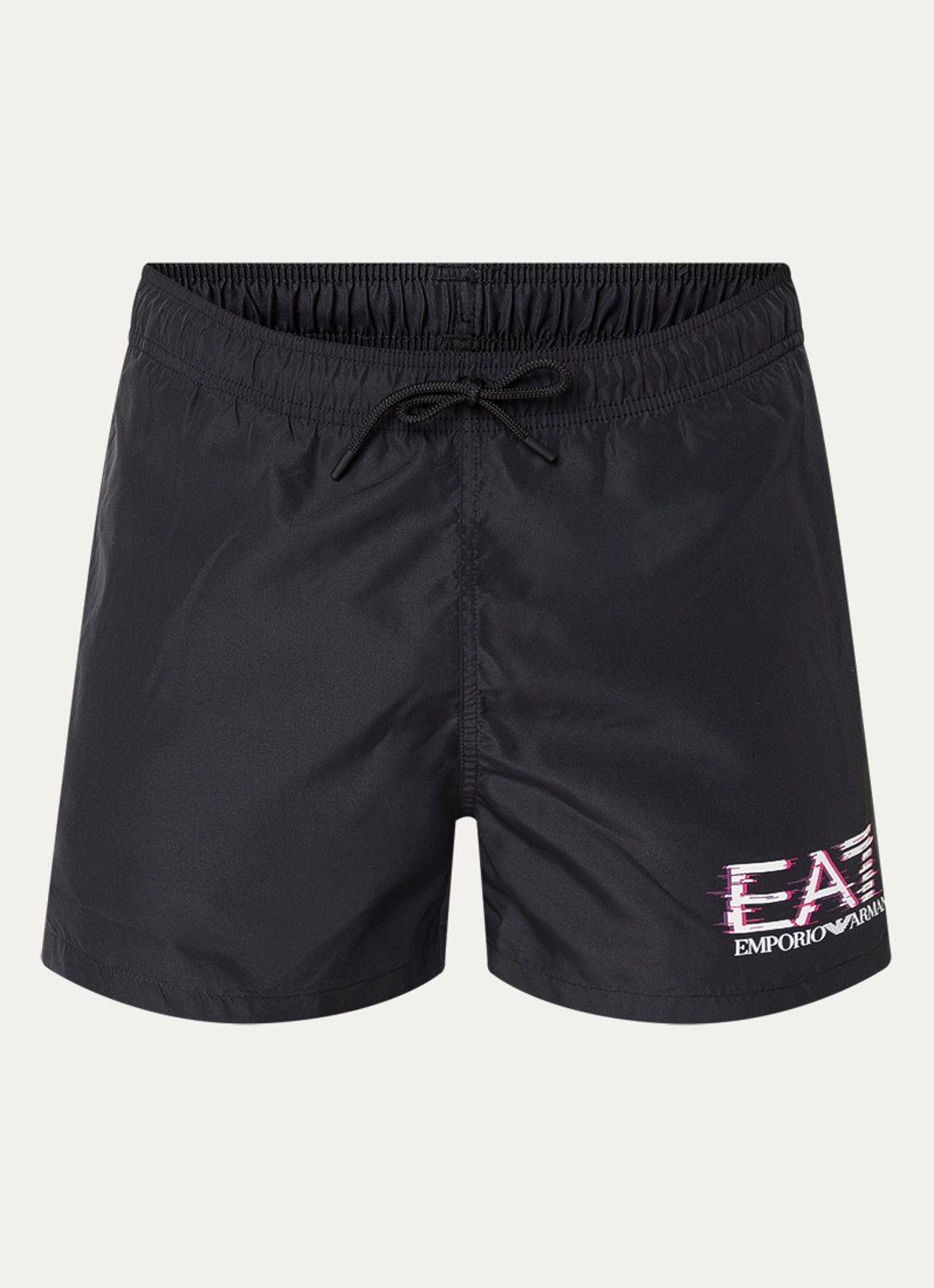 Armani Zwemshorts met logo en steekzakken - voorkant zwart