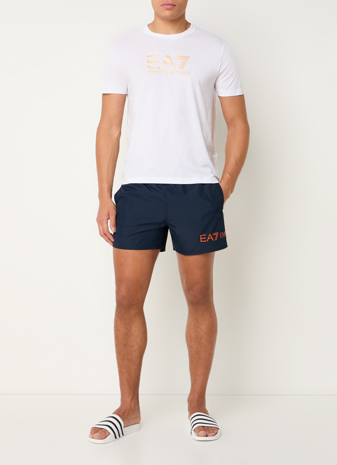 Armani Zwemshorts met logoprint  - voorkant 4 donkerblauw