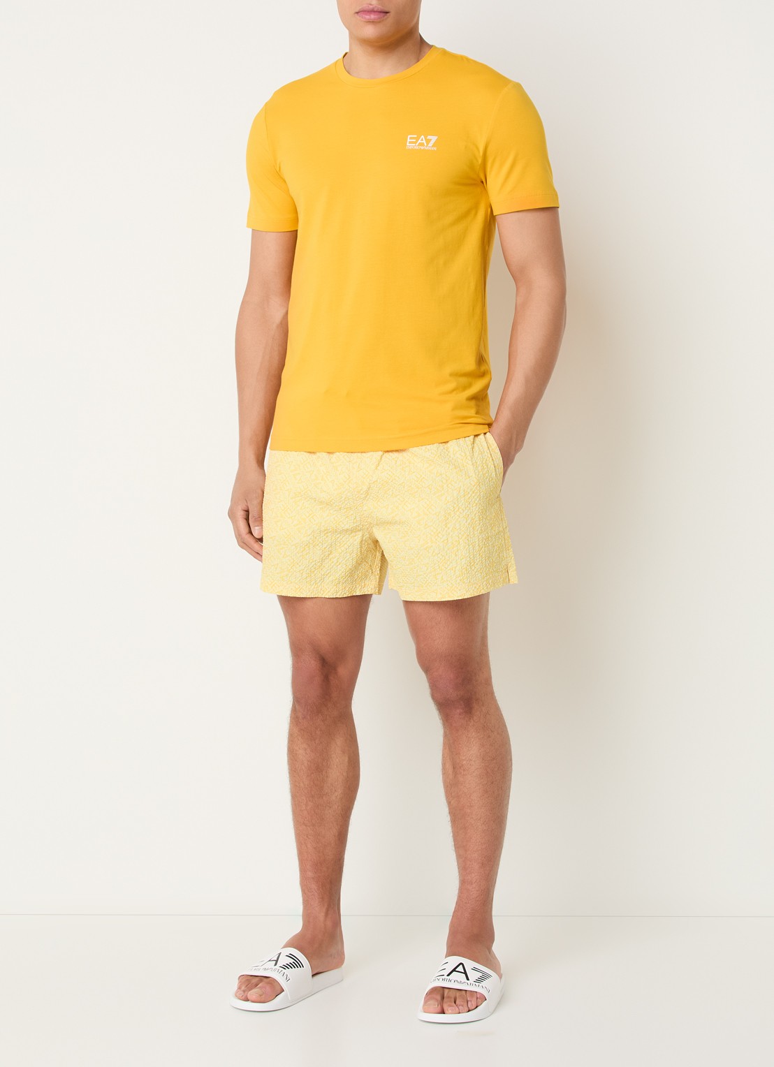 Armani Zwemshorts met logoprint - voorkant 2 lime