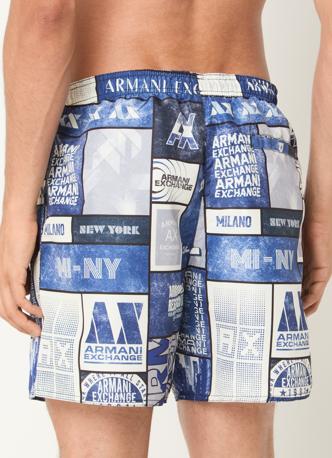 Armani Zwemshorts met print - achterkant blauw