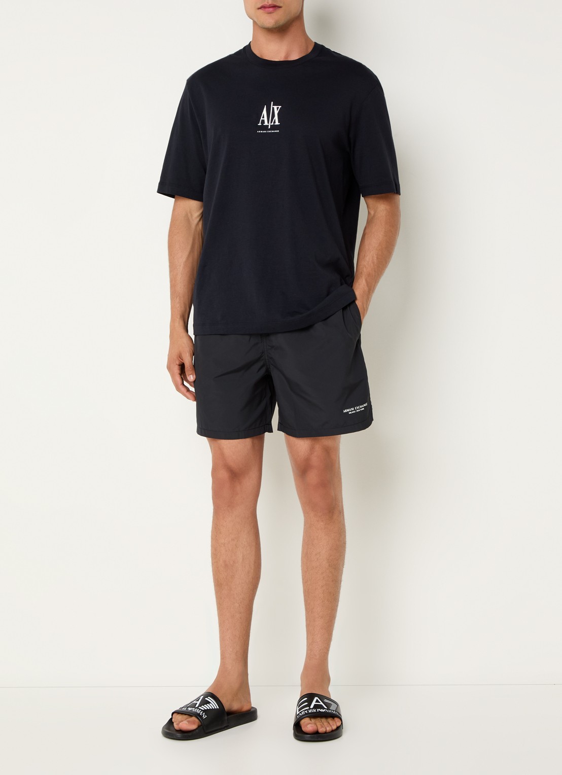 Armani Zwemshorts met steekzakken - voorkant 2 antraciet