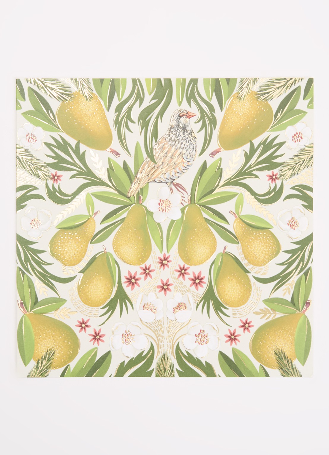 Art Group Christmas Pears kerstkaart - set van 8 inclusief enveloppen - voorkant 2 groen