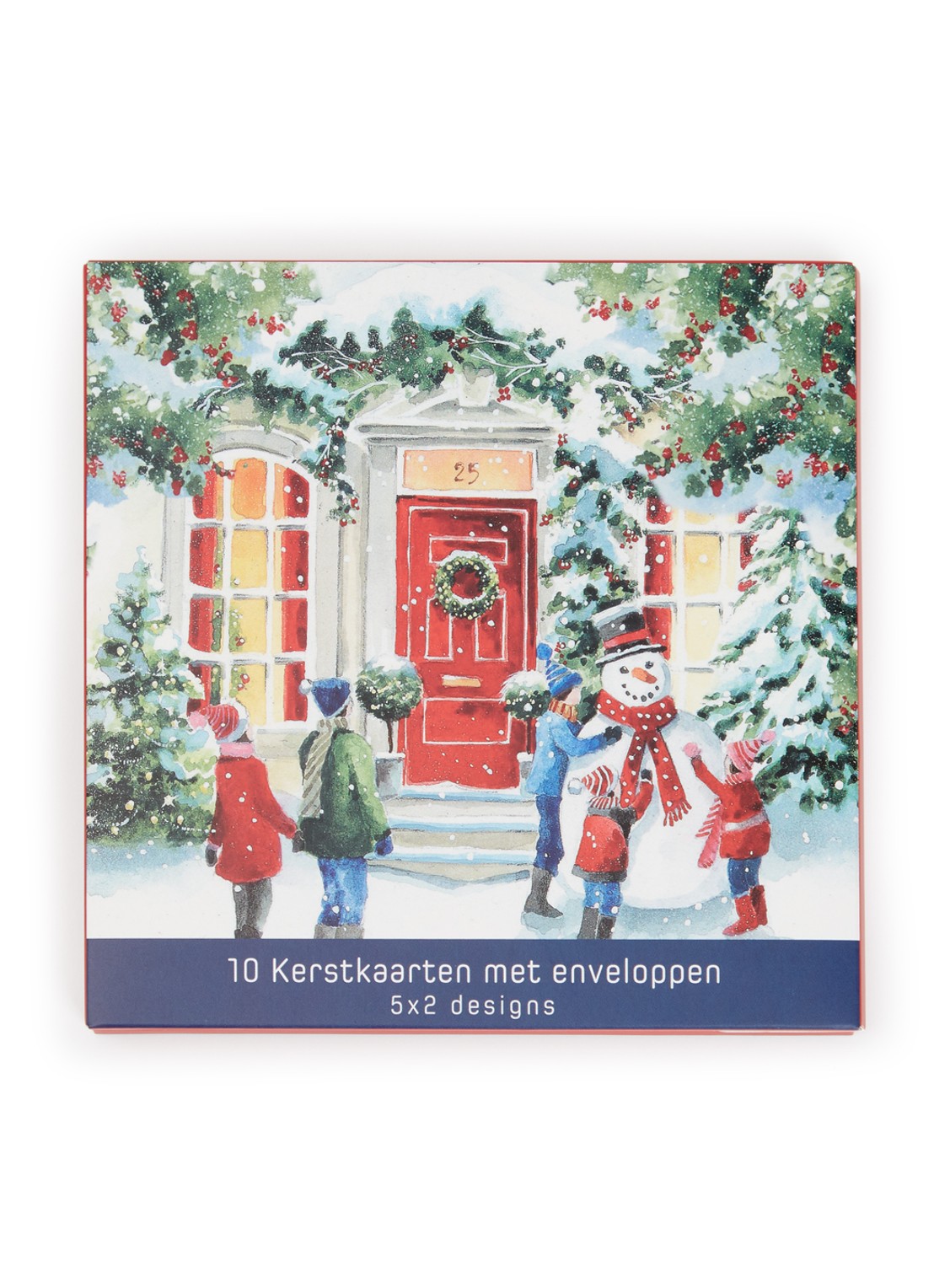 Art Group Goede doelen - 2 designs - kerstkaart met envelop - set van 10 - voorkant donkerblauw