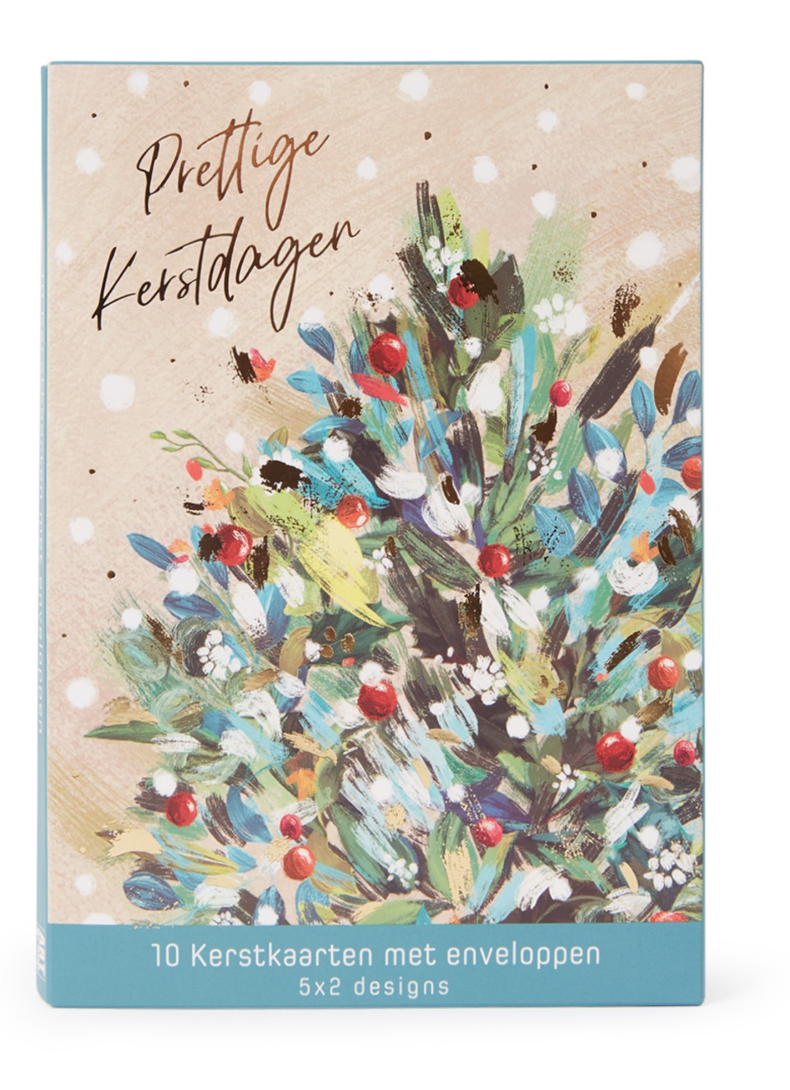 Art Group Goede doelen - 2 designs - kerstkaart met envelop - set van 10 - voorkant groen