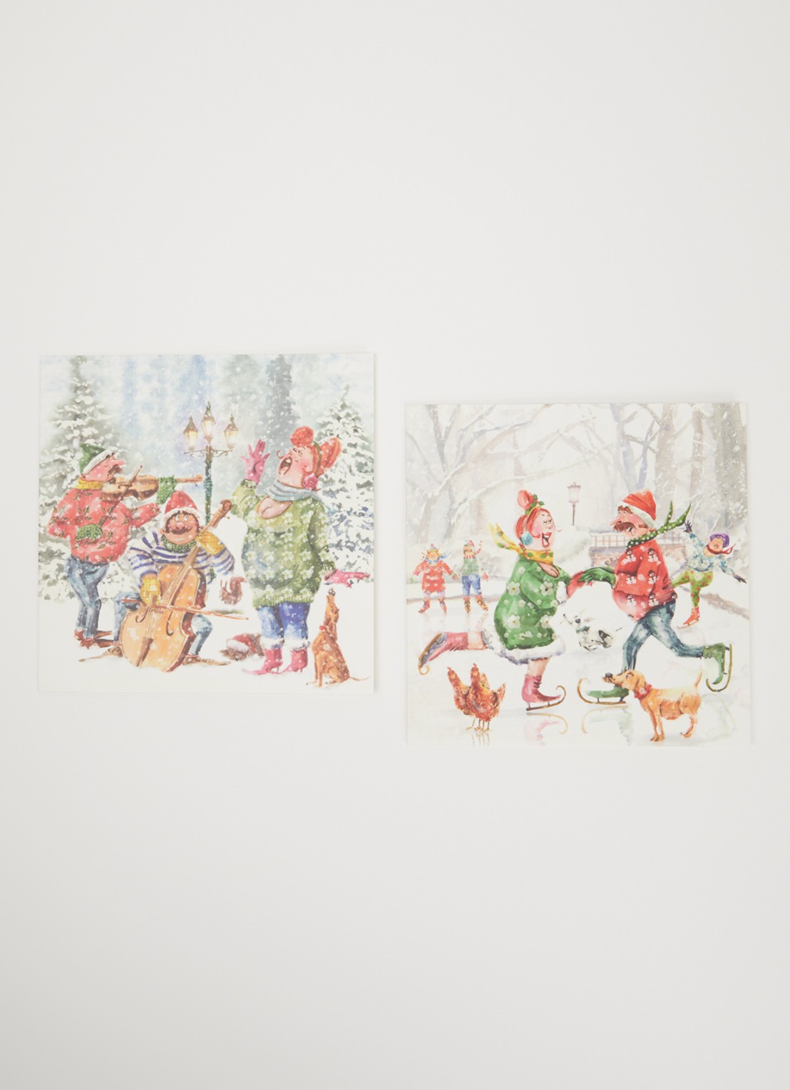 Art Group Goede Doelen kerstkaart - 2 designs - set van 10 inclusief enveloppen - voorkant 2 multicolor