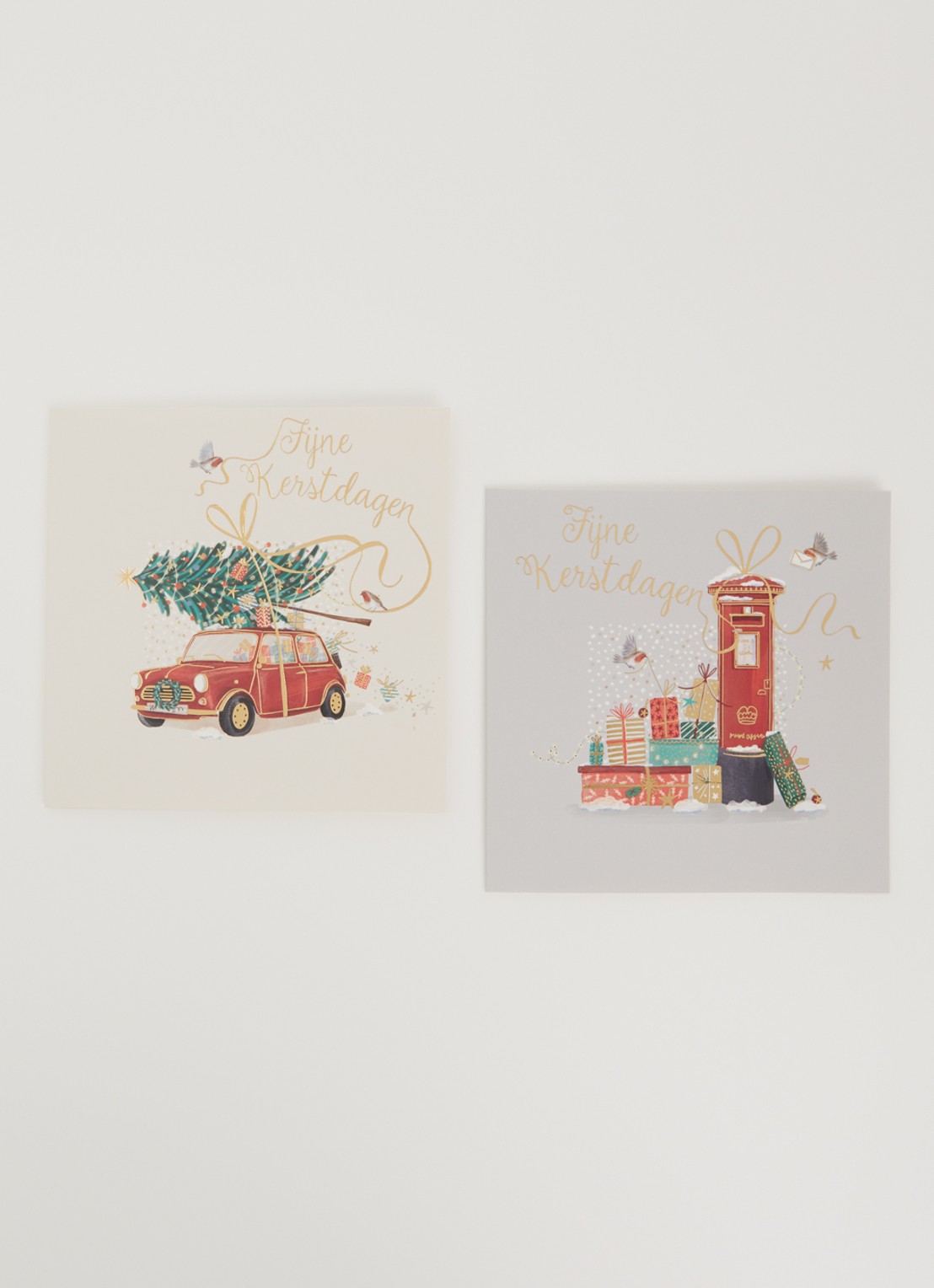 Art Group Goede Doelen kerstkaart - 2 designs - set van 10 inclusief enveloppen - voorkant 2 multicolor