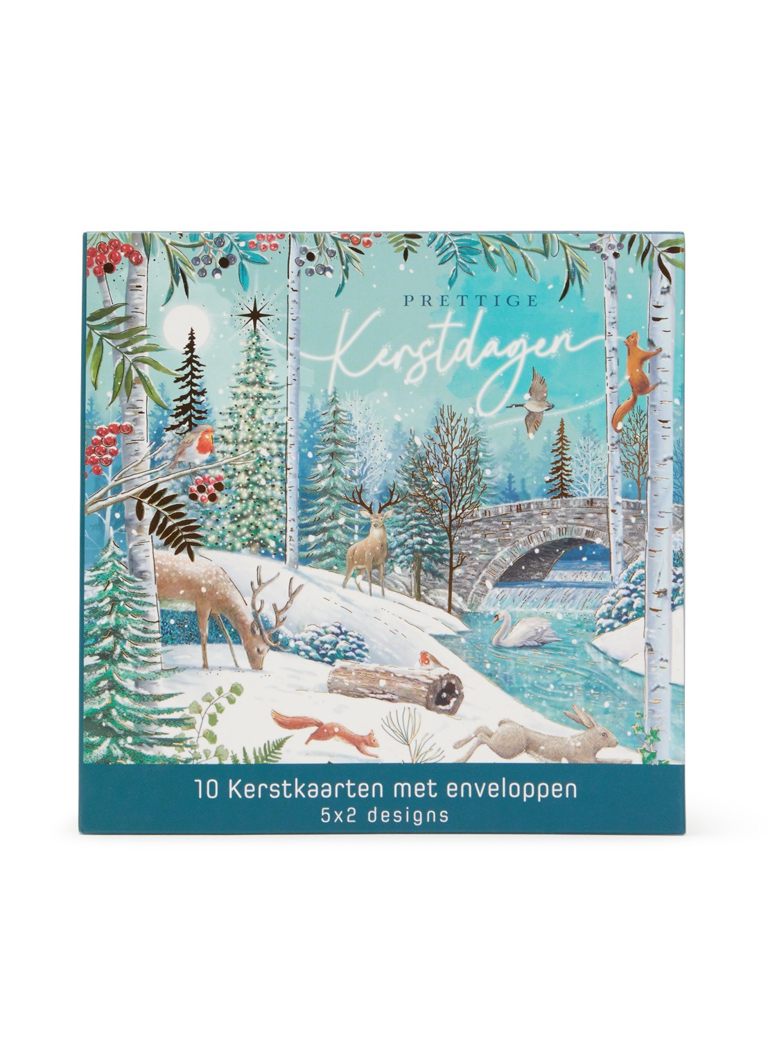Art Group Goede Doelen kerstkaart - 2 designs - set van 10 inclusief enveloppen - voorkant groen