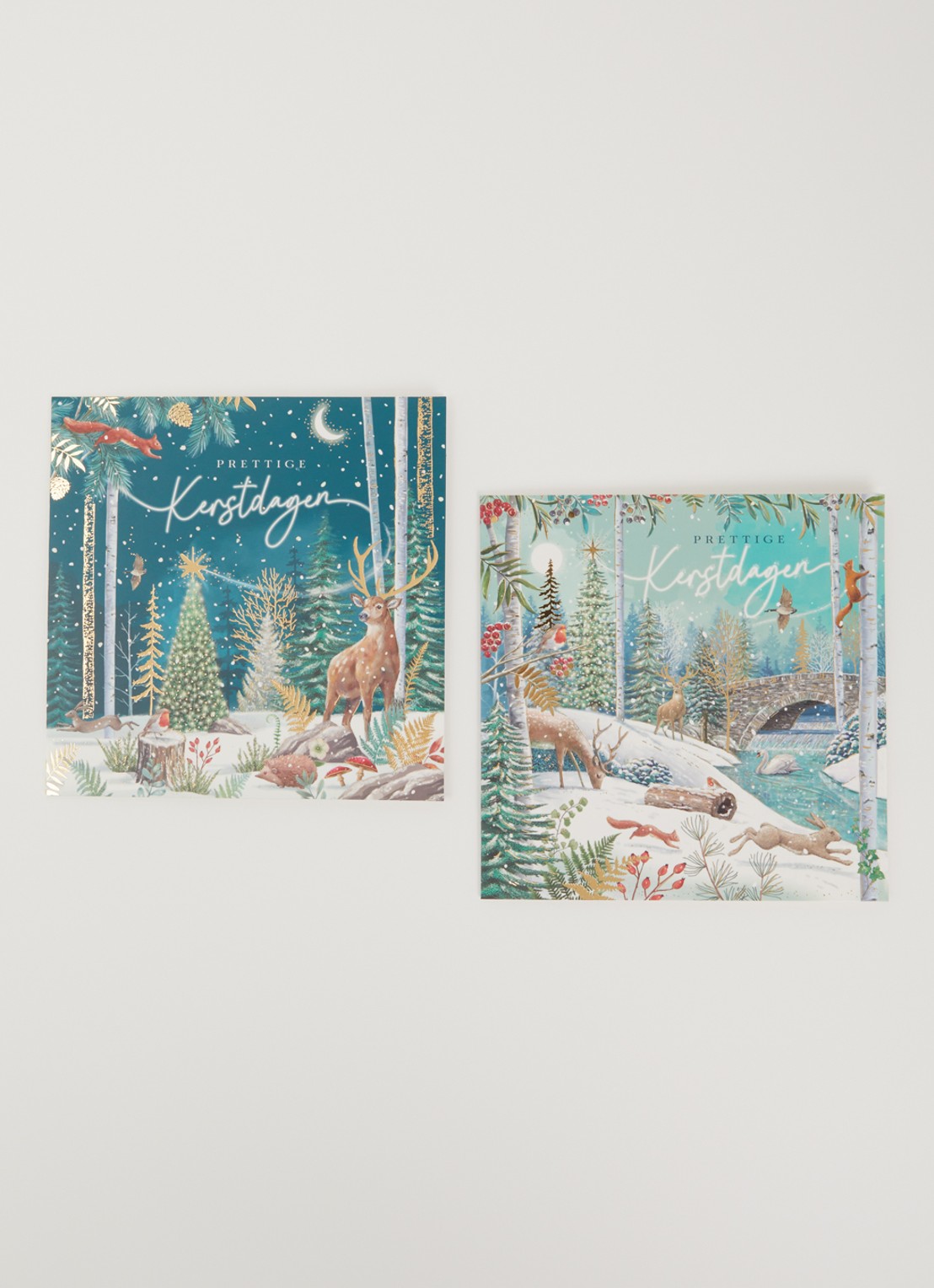Art Group Goede Doelen kerstkaart - 2 designs - set van 10 inclusief enveloppen - voorkant 2 groen