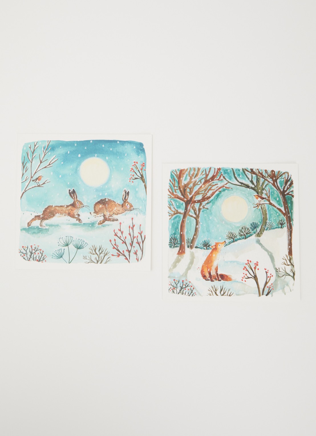 Art Group Goede Doelen kerstkaart - 2 designs - set van 10 inclusief enveloppen - voorkant 2 turquoise