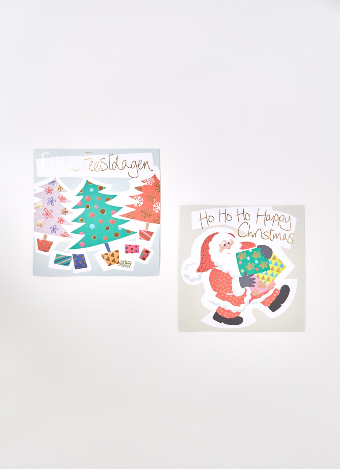 Art Group Kerst - 2 designs - kerstkaart met envelop - set van 10 - voorkant 2 rood