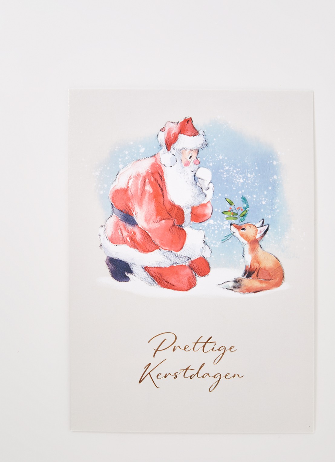 Art Group Kerstman - 1 design - kerstkaart met envelop - set van 10 - voorkant 2 rood
