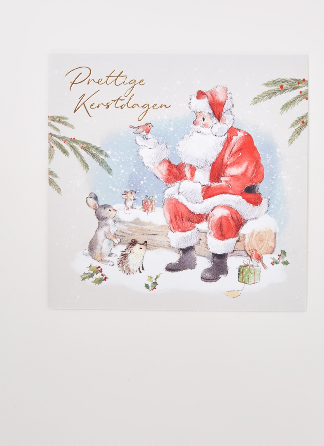 Art Group Kerstman - 1 design - kerstkaart met envelop - set van 10 - voorkant 2 rood