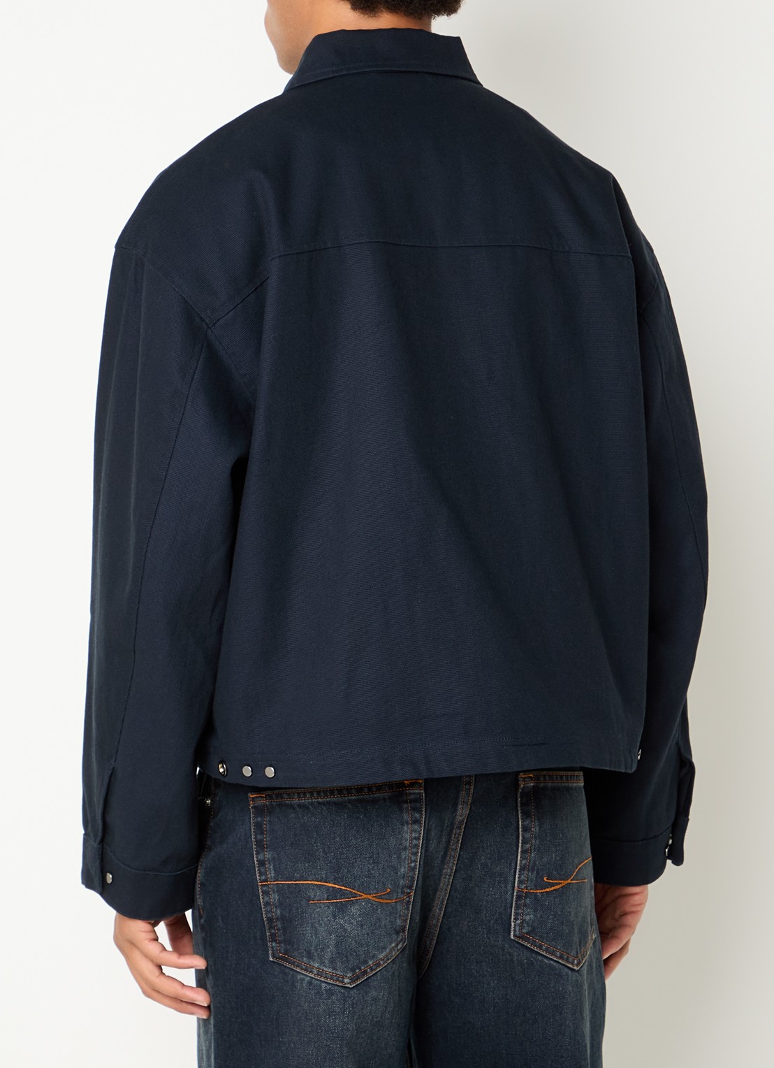 Arte Antwerp Canvas jack met steekzakken - achterkant donkerblauw