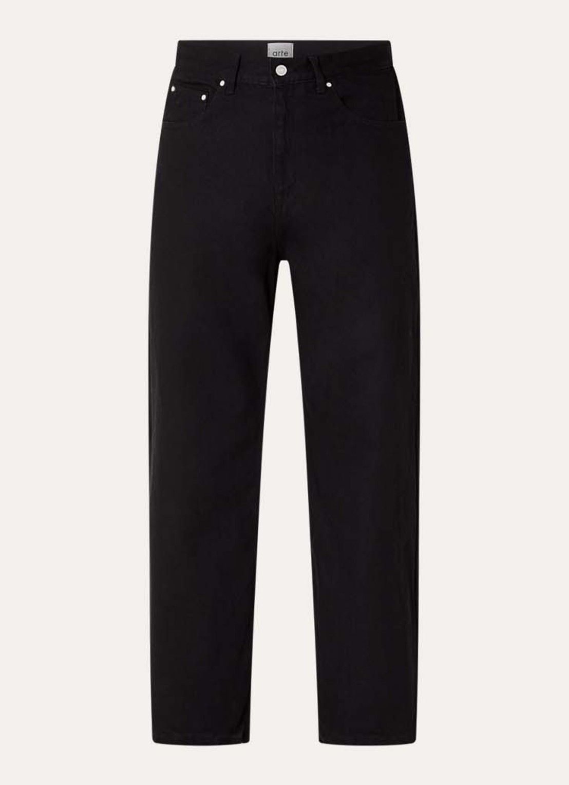 Arte Antwerp Circle Logo tapered fit jeans met gekleurde wassing - voorkant 4 zwart