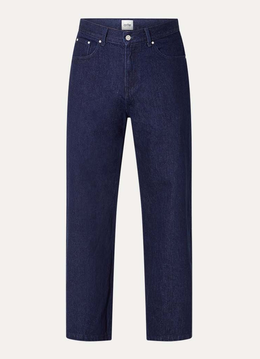 Arte Antwerp Circle Logo tapered fit jeans met gekleurde wassing - voorkant 3 indigo